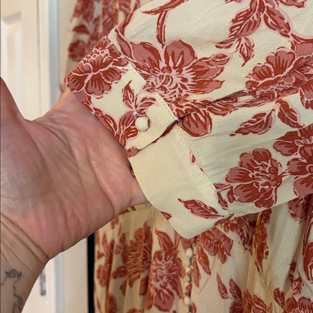 bohme Cream Maxi Dress with Rust Floral Print - Picture 4 of 5